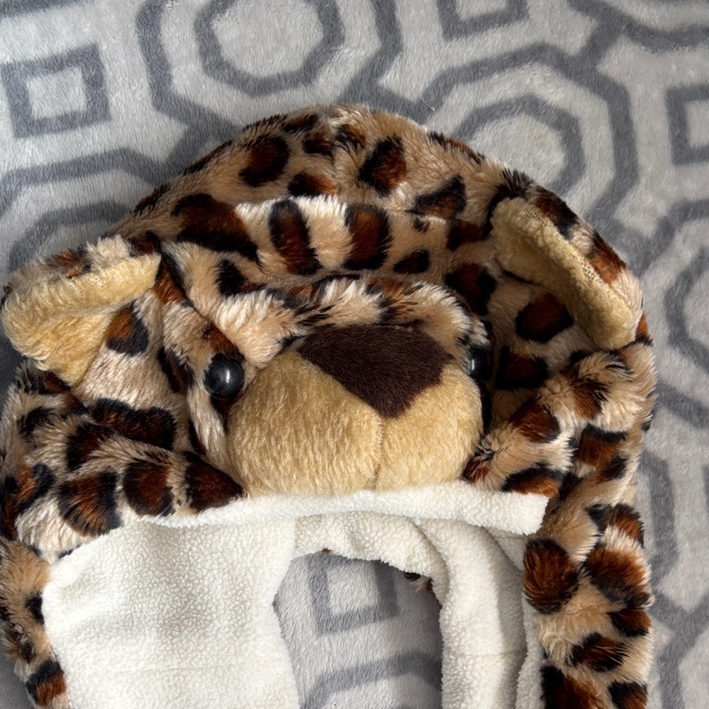 Leopard Print Plush Animal Hat
